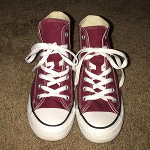 Maroon High Top Converse